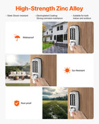 VEVOR Mechanical Keyless Entry Door Lock 14 Key Mechanical Door Lock Key Mechanical Keypad Door Lock Handle Stainless Steel Lock