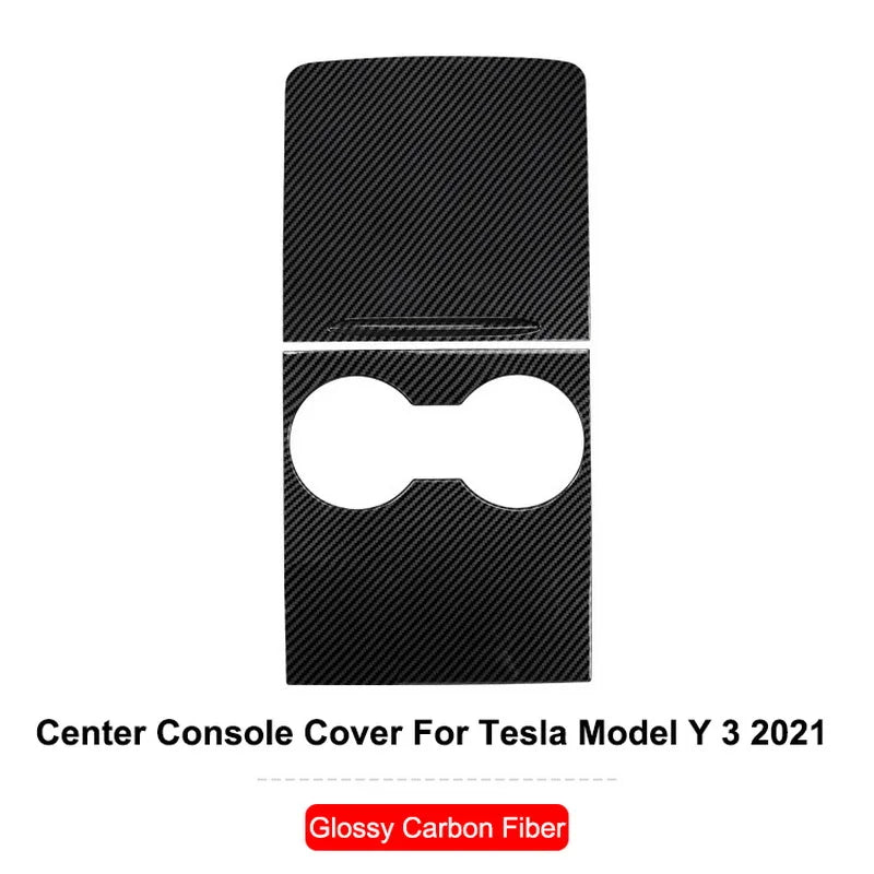 for Tesla Model Y 3 ABS Carbon Fiber Center Console Wrap Cover Kit Dashboard Armrest Door Side Trim Sticker Interior Accessories
