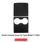 for Tesla Model Y 3 ABS Carbon Fiber Center Console Wrap Cover Kit Dashboard Armrest Door Side Trim Sticker Interior Accessories