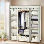 Portable Closet, Wardrobe Closets Organizer with Cover, Portable Closet with Zipper, Cloth Wardrobe