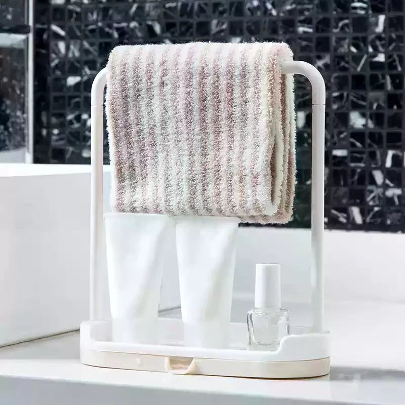 Dishcloth Drainer Rack Towel Rack Dishcloth Holder Kitchen Countertop Storage Rack