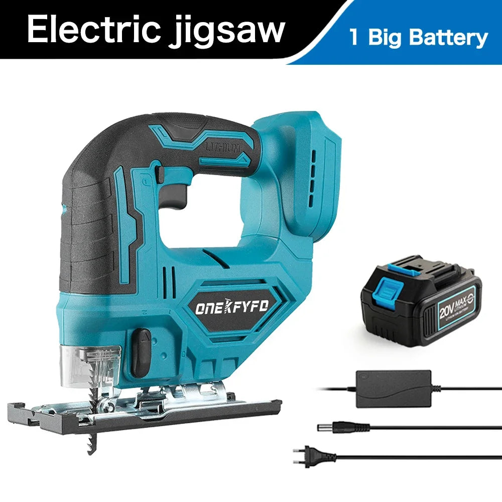 65mm Electric Jigsaw Portable Cordless Jig Saw Multi-Function Woodworking tools wood cutting machines For Makita 18V Battery