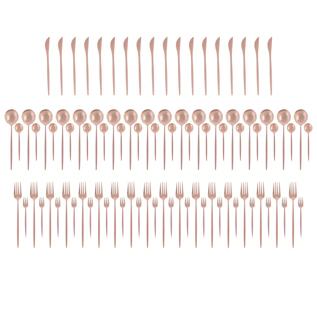 24Pcs/90Pcs Flatware Set Stainless Steel Silverware Utensil Kitchen Tableware Forks Knives Spoons Cutlery for Home Restaurant