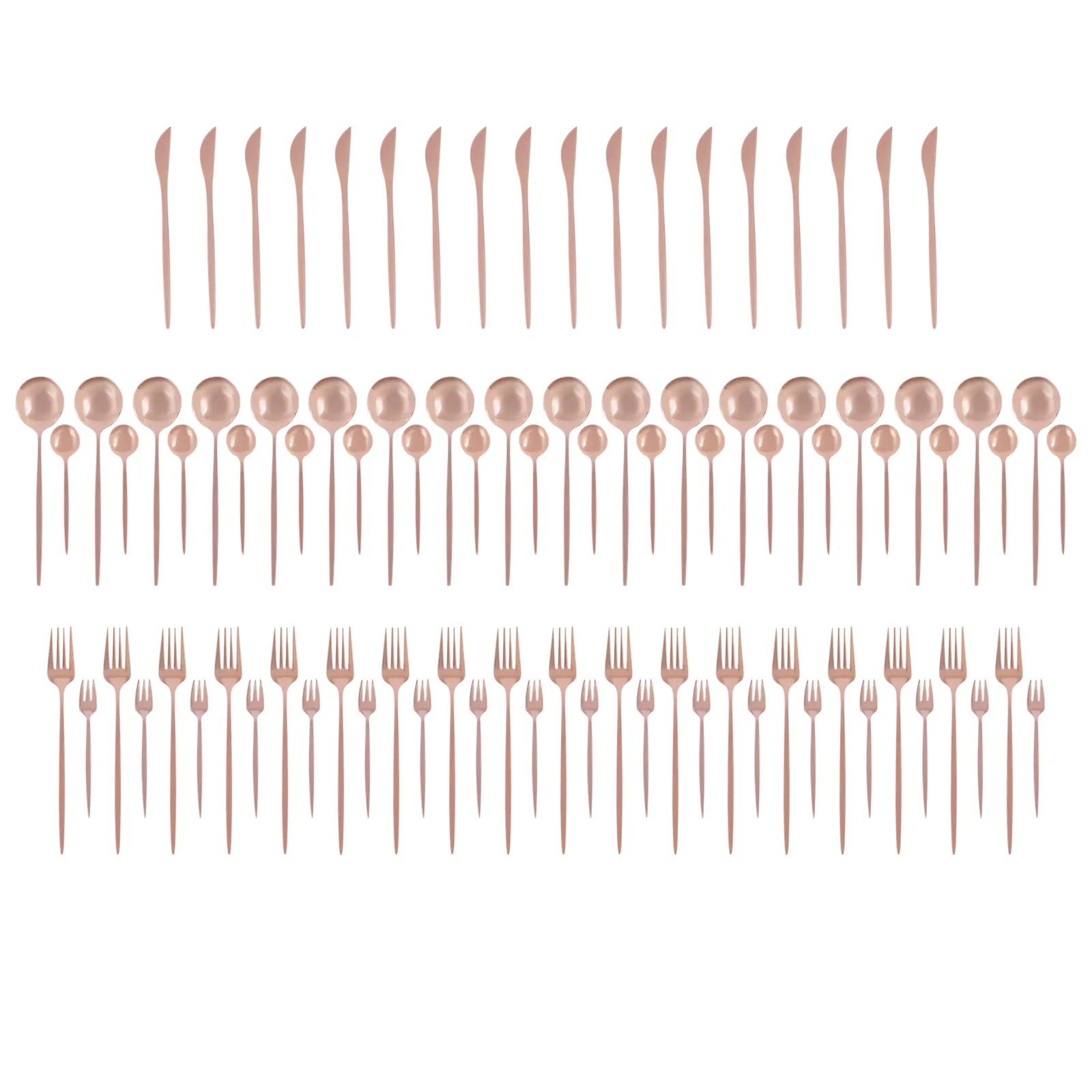 24Pcs/90Pcs Flatware Set Stainless Steel Silverware Utensil Kitchen Tableware Forks Knives Spoons Cutlery for Home Restaurant