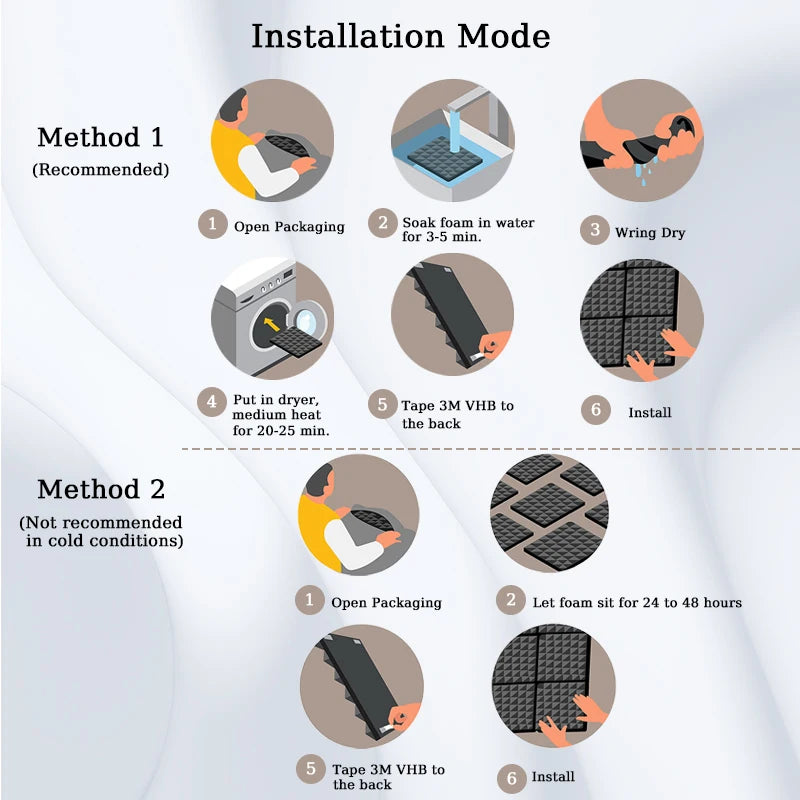 TOUO 6/12/24 Pcs Pyramid Acoustic Foam Sound Absorbing Studio Acoustic Treatment Noise Insulation For Walls Acoust Insulation