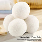 6pcs Dryer Balls Fabric Softening Handmade Reusable Organic Wool Laundry Balls Reduce Drying Time Wrinkles Free with No Bad Odor