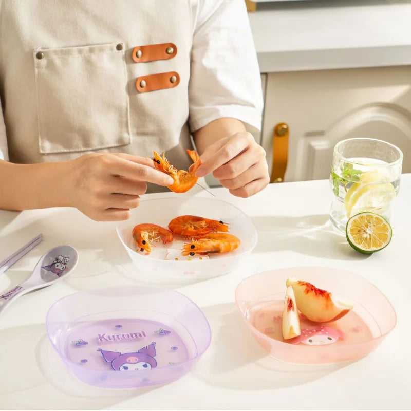 Hello Kitty Kuromi Bone-Shaped Plates and Utensils  Home-Use Dried Fruit Platter  Fruit Platter  Plastic Side Plates