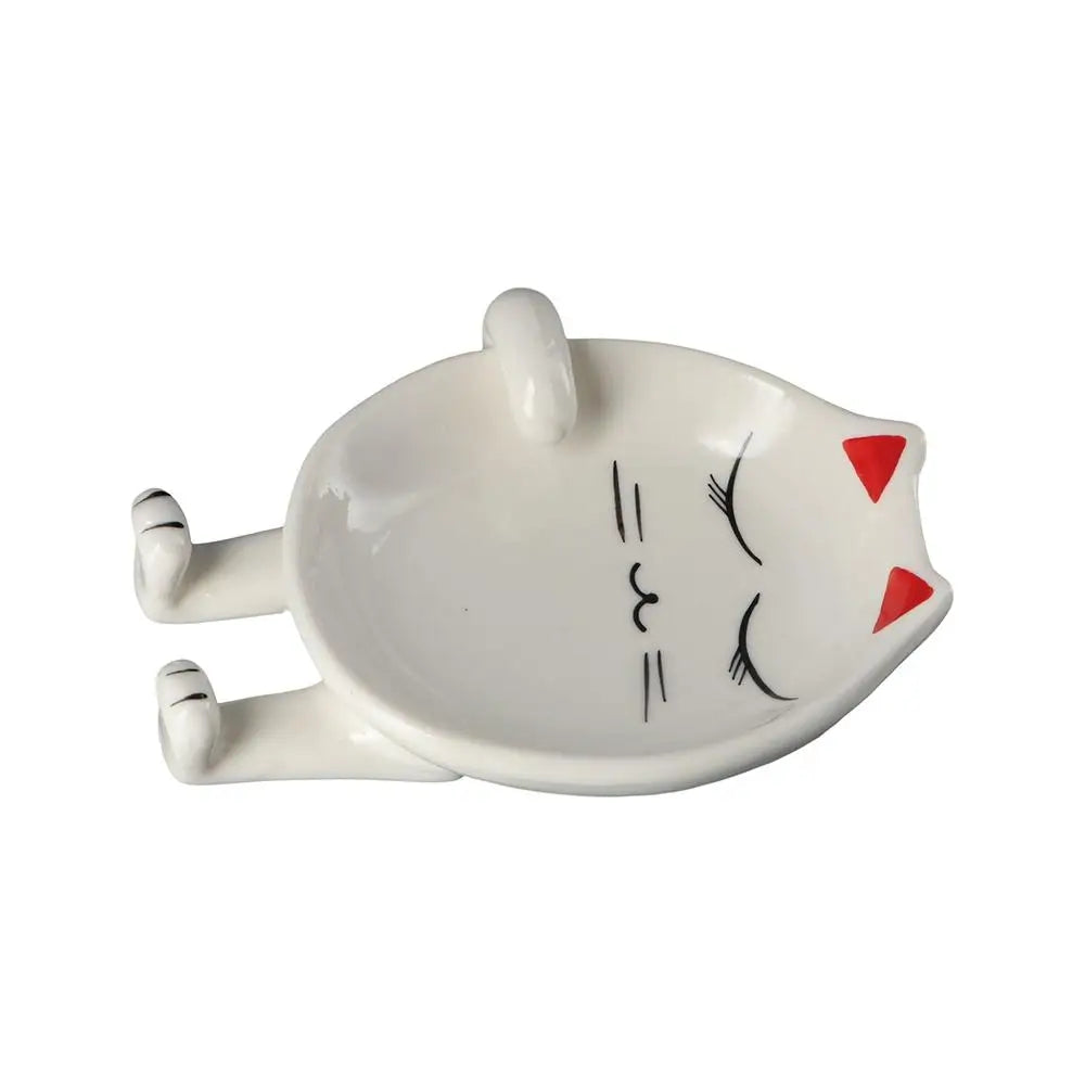Kitchen Cartoon Storage Organizer Ceramic Pot Lid Stand Stove Holder Utensil Rack Spoon Rest