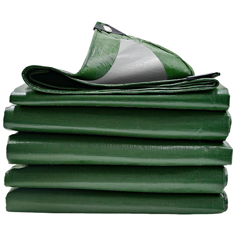3mx4mx5m/2m Large Tarpaulin Waterproof Heavy Duty Tarp Rain Cover Reinforced Multipurpose Outdoor Garden Backyard Awning Canopy