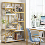 Tribesigns Bookshelf Industrial 5 Tier Etagere Bookcase, Freestanding Tall Bookshelves Display Shelf Storage Organizer
