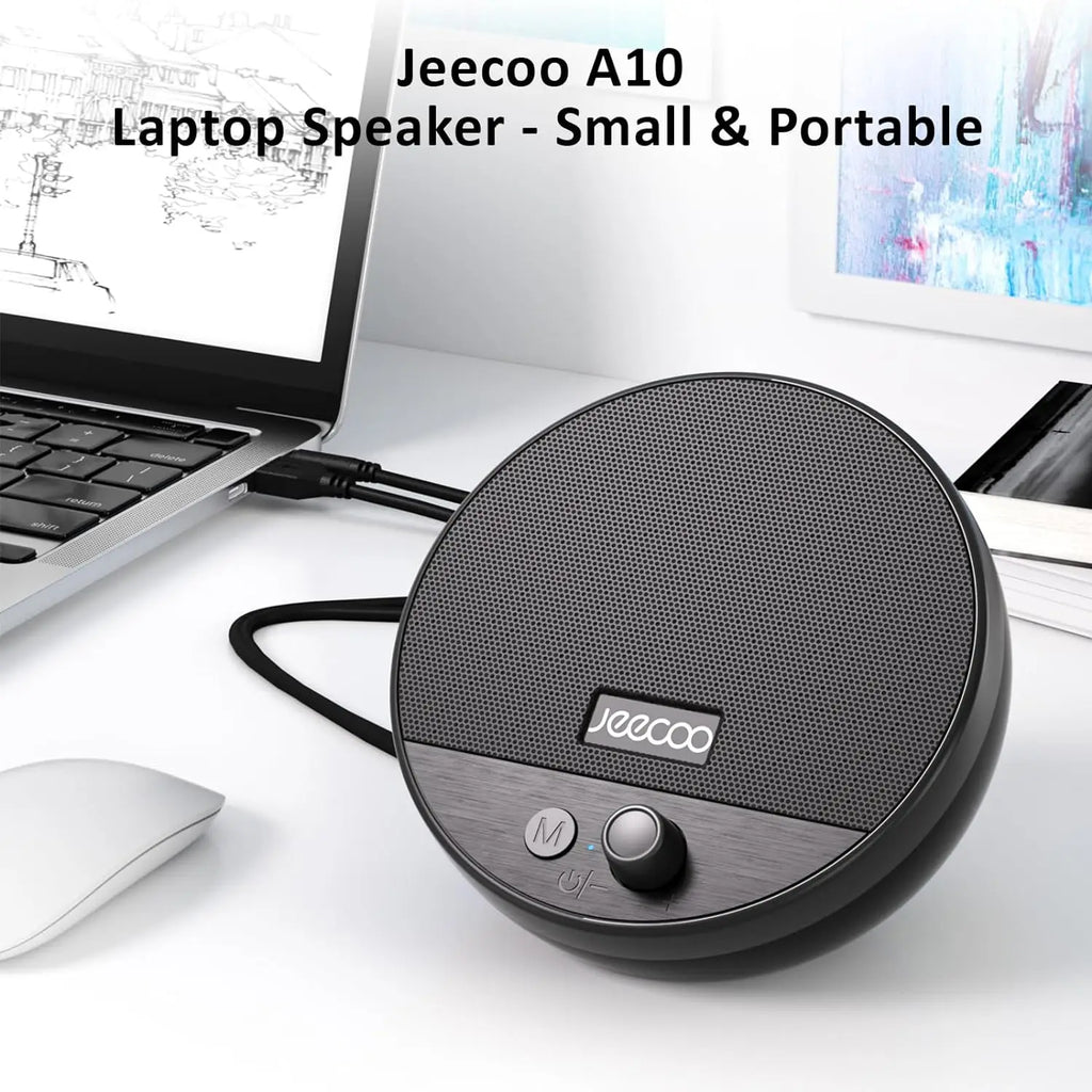 Jeecoo A10 USB Plug-N-Play Laptop Speakers Bluetooth Computer Speakers,Volume Knob Speaker with for PC Desktop&Laptop