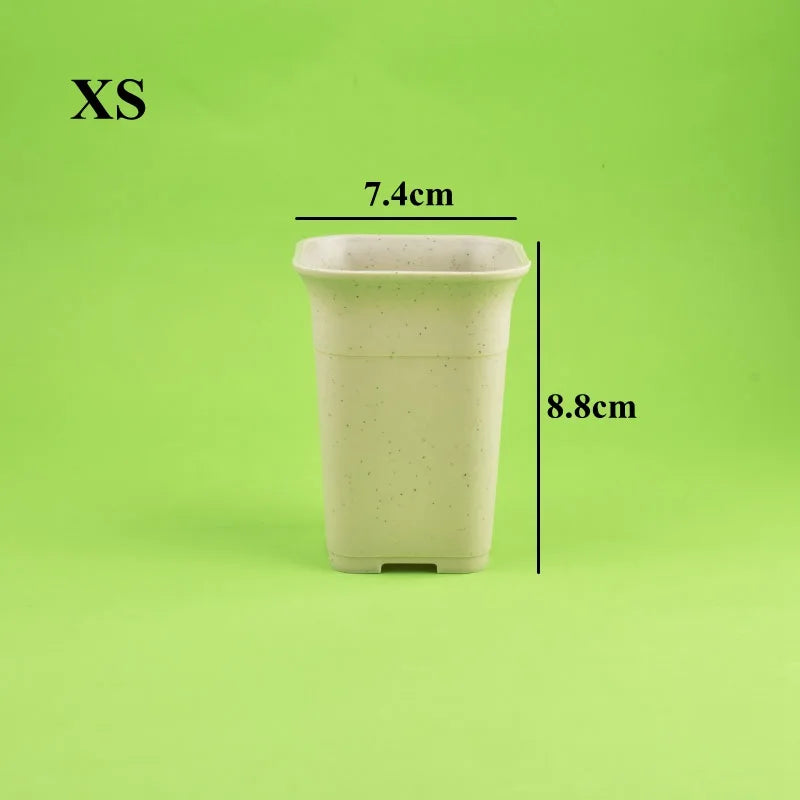Black/White Thicken Square Succulent Flower Pots Cactus Plant Deep Type High Waist Vientiane Pot Nursery Flowerpot Garden Decor