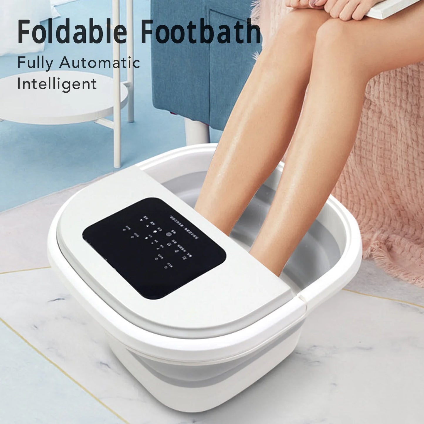 Foldable Foot Spa Massager - Smart Heating Foot Soaker Tub w/ 8 Rollers & 8L Capacity | AlluCanFind