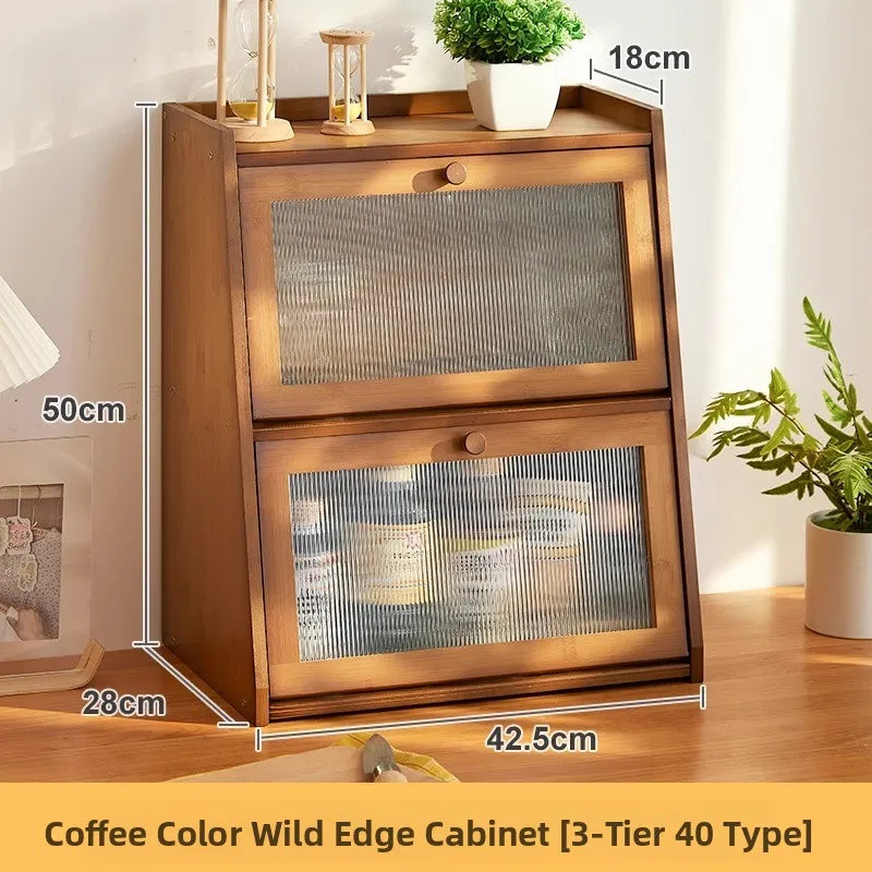 Wooden Desktop Storage Cabinet Cup Organizer Cosmetic Storage Ra Der Batoom Vani elf Wood Material Home Organization
