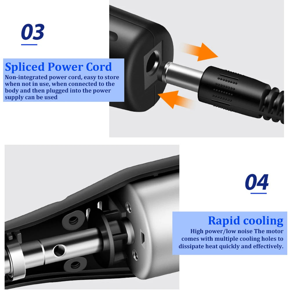 Mini Electric Drill Power Tools Drill 18000r/min Grinder Grinding Set Hand-held Drilling Machine Stepless Speed Regulation Drill