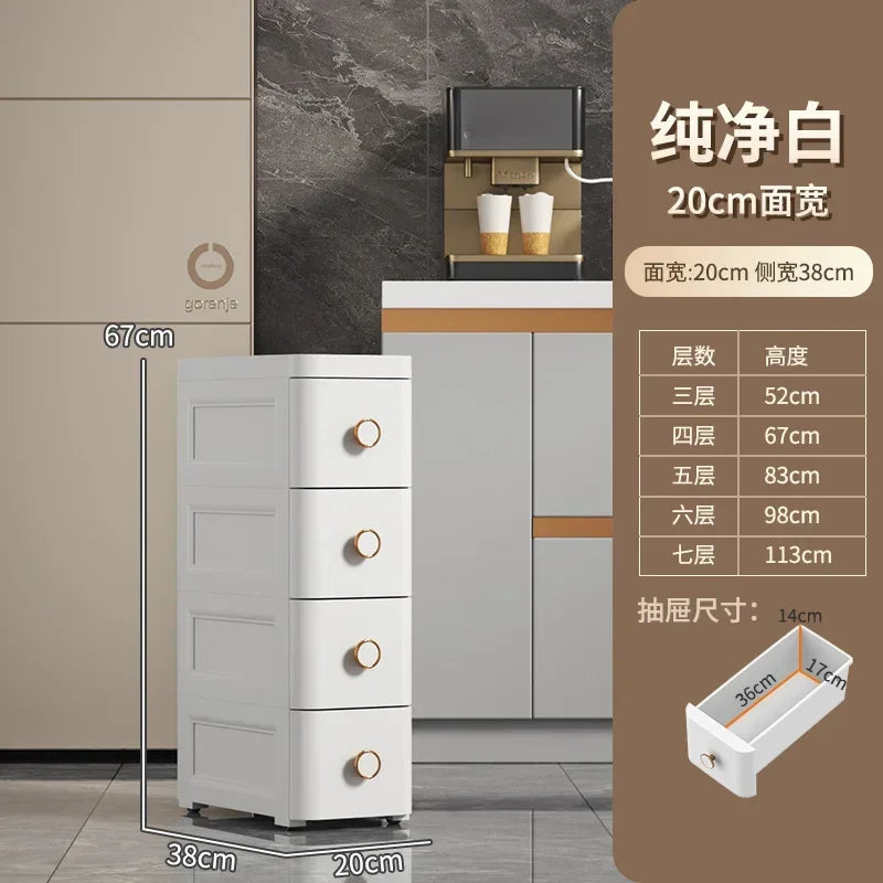 Modern Plastic Cabinet for Bedside Drawer Type Narrow Side Bathroom Cabinet Creative Cabinets for Laundry Room