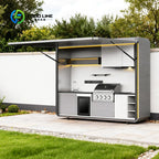 Customized Modern Luxury Steel Outdoor Kitchen Frame With Sink Grill Oven For Backyard BBQ And Outdoor Leisure Cooking