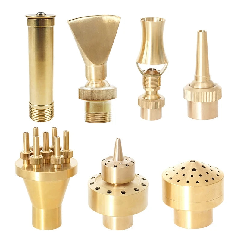 1/2" 3/4" 1" Brass Swimming Pool Decorative Fountain Nozzles Head for Outdoor Music Water Fountain Waterfall Garden Decoration