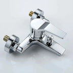 Zinc alloy Basin Faucets Chrome Wall Mounted Hot Cold Water Mixer Tap Dual Spout Single Handle For Bathroom Shower Basin