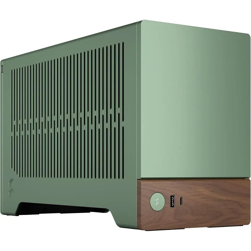 Terra Jade - Wood Walnut Front Panel - Small Form Factor - Mini ITX Gaming case – PCIe 4.0 Riser Cable – USB Type Anodized