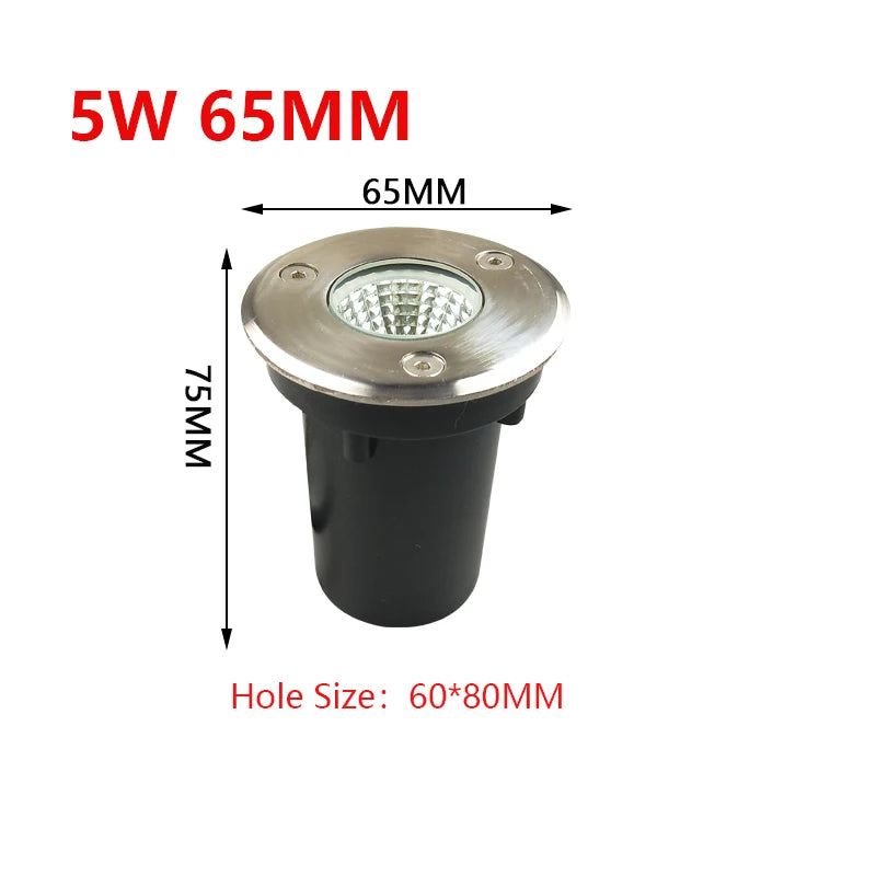 LED Garden Light Underground 3W 5W 7W 10W Waterproof IP67 Outdoor Floor Recessed Spotlight Outside Deck Lighting 220V DC12V24V