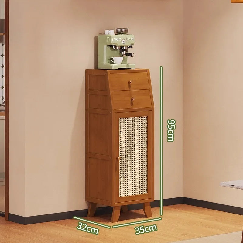 Compact Wall-Mounted Kitchen Side Cabinet Coffee Machine Storage Rack Small Cupboard for Space-Saving Organization