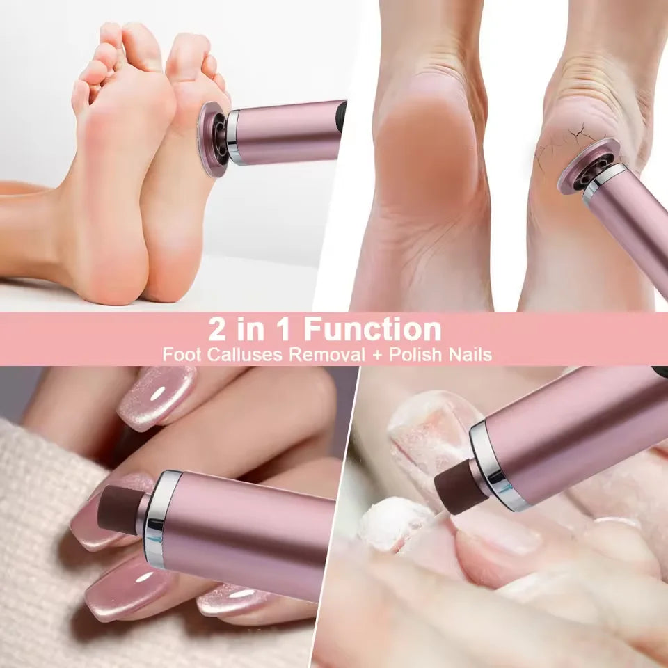 Wireless Electric Foot Callus Remover Machine Rechargeable Pedicure Tool for Dead Skin And Cuticle Removal with Replacement Sand