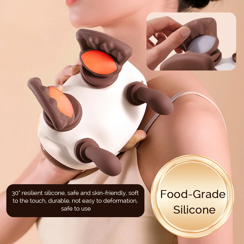 Neck Shoulder Massager Kneading Shiatsu Massager Shawl Kneading Spine Back Muscle Relaxer Trapezius Neck and Shoulder Massage