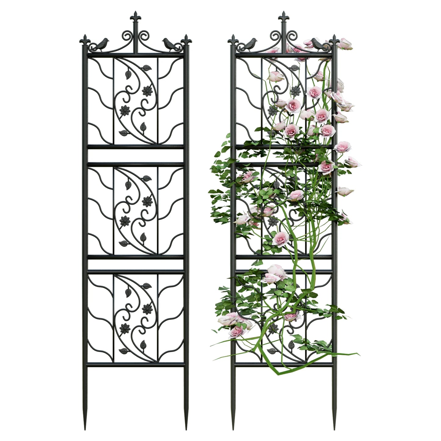 Metal Garden Trellis Tall Plant Climbing Fence for Vegetables Grapes and Flowers