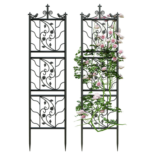 Metal Garden Trellis Tall Plant Climbing Fence for Vegetables Grapes and Flowers