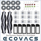 Ecovacs Deebot X1 OMNI / T10 OMNI Robot Vacuum Cleaner Spare Parts, Rubber / Side Brush, Cover,Hepa Filter, Mop Rag, Dust Bag