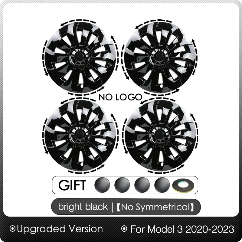 4PCS Hub Cap Performance Replacement Wheel Cap Rim Cover Hubcap Full Cover Accessories for Tesla Model 3 19 Inch 2020 2021 2023