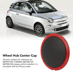 Center Wheel Hup Cap With Chrome Trim 68078419AC Heat Resistant Wheel Hub Center Cap Replacement for FIAT 500 Red Circle White