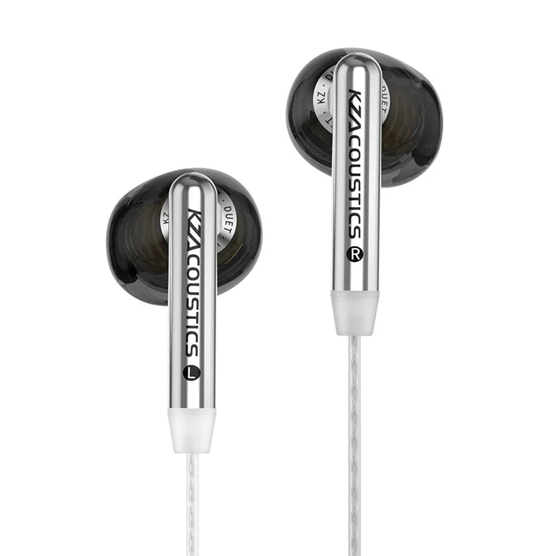 KZ Duet Wired HiFi Earphones With 2DD 2 Dynamic Driver semi-in Ear Music Monitor Ergonomics Headset Custom Gaming Earbud Gifts