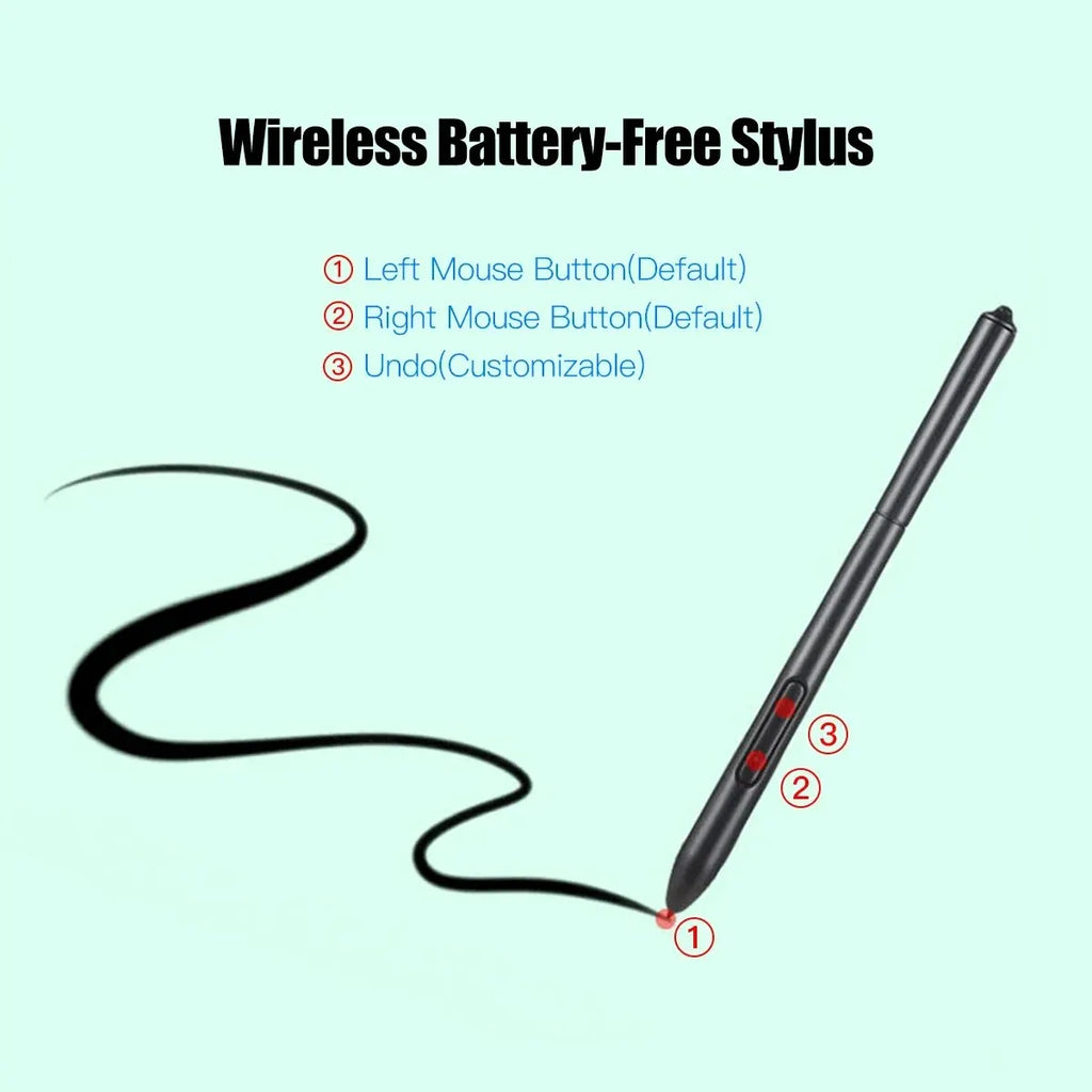 10x6 Inch Professional Graphics Drawing Tablet 12 Express Keys with for Windows Mac for Painting Designing Online Course