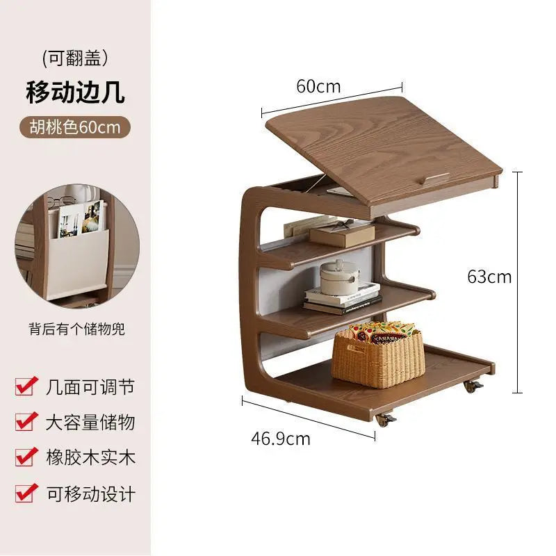 Solid Wood Sofa Side Several Movable Living Room Side Cabinet Bedside Shelf Simple Household Coffee Small Table