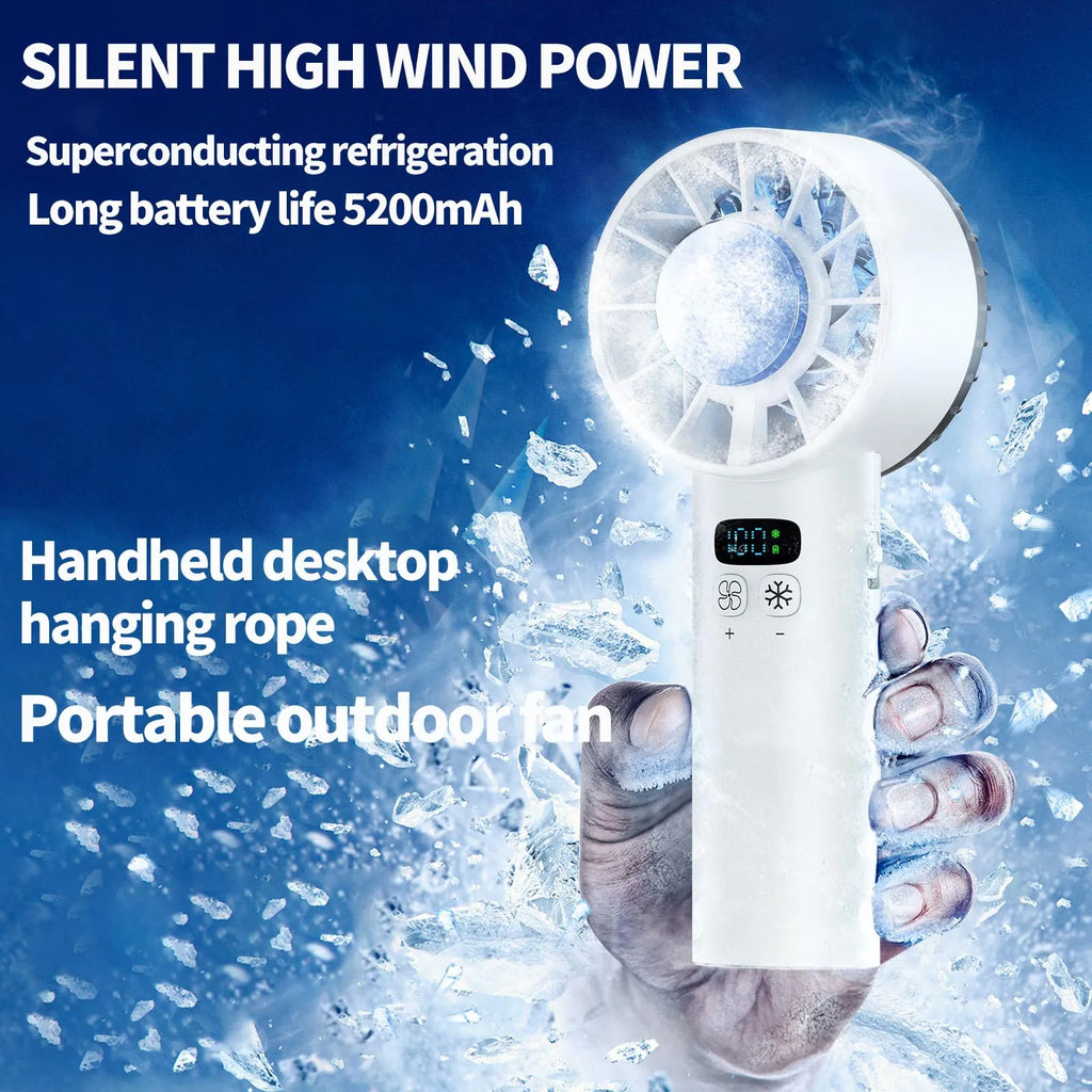 5200mAh Handheld fan cooling Ice compress silent portable outdoor 100