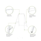 5.9 ft. Metal Hammock Stand in White for Hanging Chair, Outdoor Indoor Bedroom Patio Garden Balcony