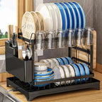 Dish Rack Kitchen Storage Organizer for Bowls Plates Snap On Design No Drilling Installation Home Supplies