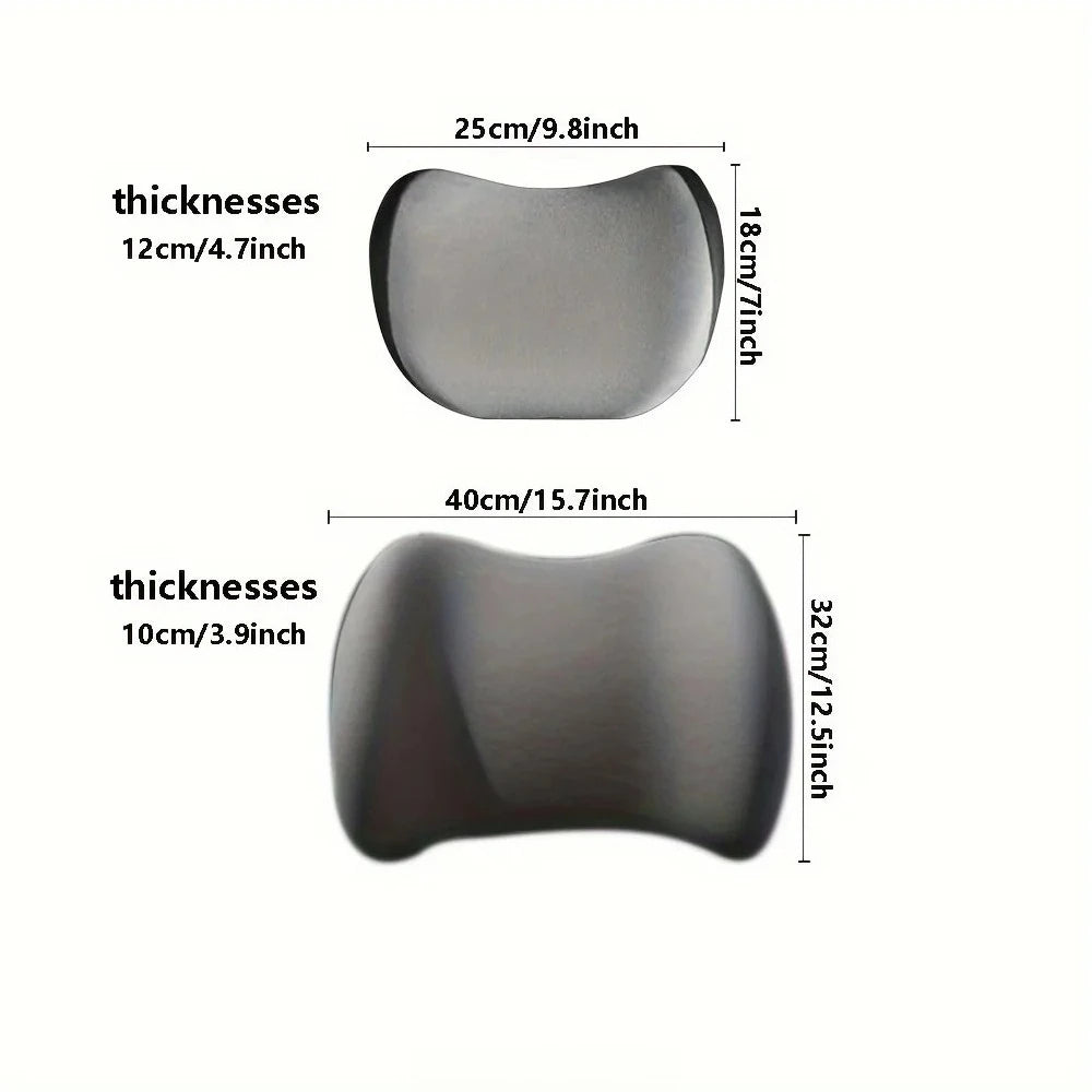 Car Seat Neck Pillow Adjustable Lumbar Support Headrest Waist lumbar Cushion Car Seat Memory Foam Car Travel Interior Accessorie
