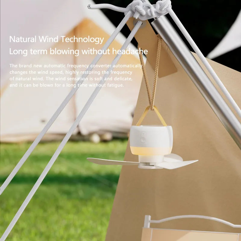 Outdoor camping Small ceiling fan Indoor Outdoor Portable ceiling fan