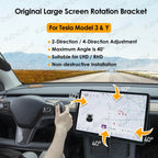 New Reliable for Tesla Screen Rotation Bracket Model 3 Y Accessories GPS Navigation Rotating Holder 4-Direction Swivel Mount Kit
