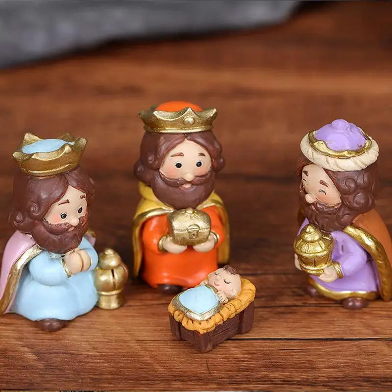 Nativity Sets For Christmas 10pcs Resin Manger Scene Ornaments Christmas Jesus Statue For Children And Adults Holy Family