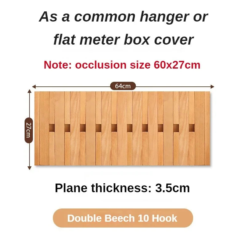Solid Wood Wall Coat Racks Electric Meter Box Occlusion Clothes Racks for Wall Clothes Luxury Coats Hanger for Living Room