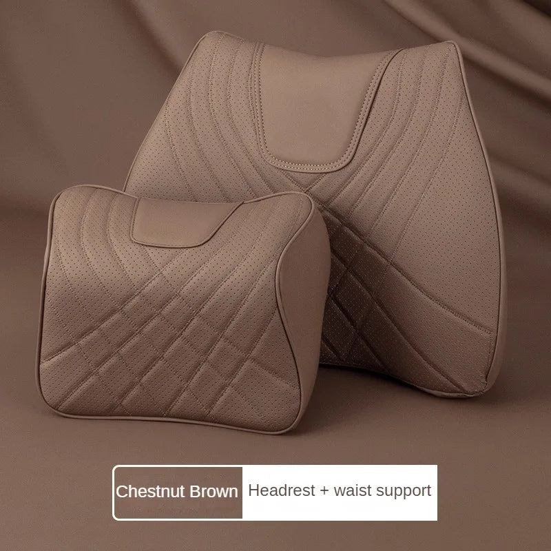 Car headrest for Mercedes-Benz C W205 GLC X254 E Class W214 Nappa leather headrest neck and waist support advanced material