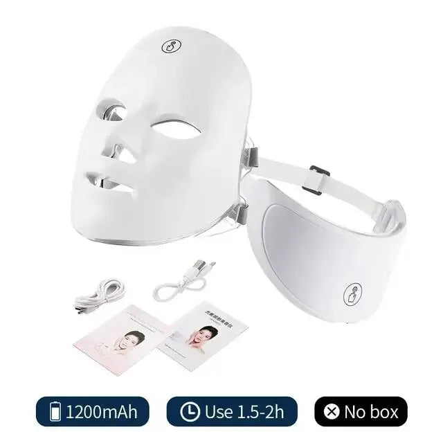 7-Color LED Face & Neck Light Therapy Mask | AlluCanFind