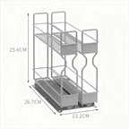 Two Kitchen Seasoning Holder With 2 Level Storage Space Durable Carbon Steel Structure For Cabinets And Pantries B03E