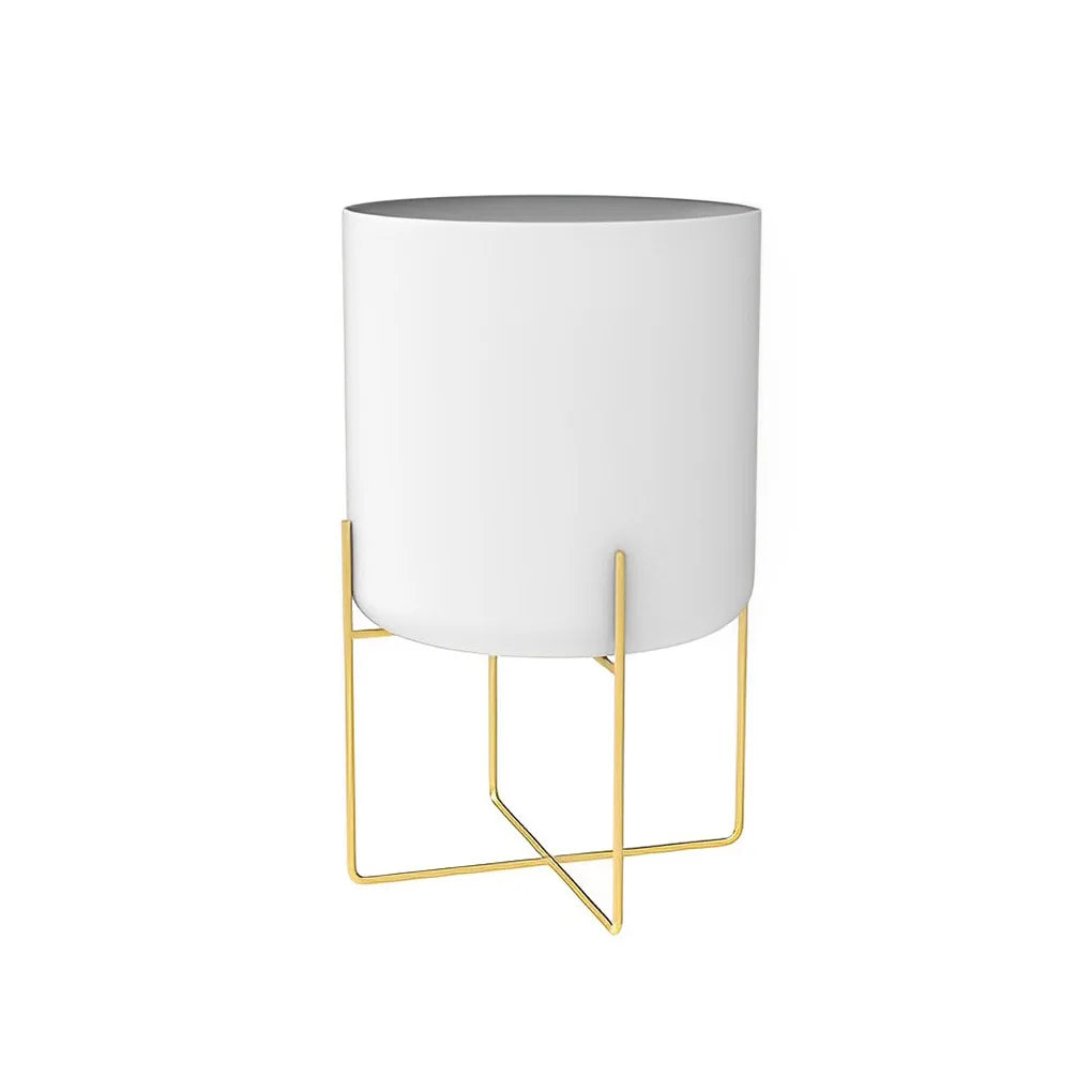 2025 Plant Stand with Pot Floor Type Flowerpot Metal Planter Black White Gold  Living Room Succulent Multi-use Balcony Decor