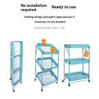 Foldable Storage Rack Small Cart Storage Rack Multi Layer Floor-standing Storage Rack Kitchen Snack Rack Toilet Mobile Storager