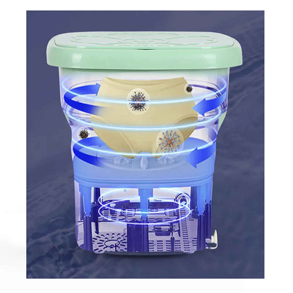 25L Large Portable Washing Machine Folding and Dryer Bucket for Clothe